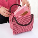 Stripe Pattern Oxford Cloth Outdoor Picnic Lunch Bag Travel Thermal Lunch Bag