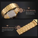 Men Dual Display Wrist Watch Business Style Stainless Steel Strap Watches