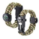 Survival SOS Bracelet with Compass Thermometer for Outdoor Camping Hiking