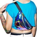 Harajuku Style Reflective Laser Waistbag Transparent Storage Bag for Men Women