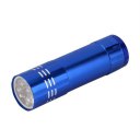 Multifunction 9 LEDs Flashlight Purple Light Aluminum Alloy Torch for Outdoor