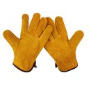 A Pair/Set Fireproof Durable Cow Leather Welder Gloves Anti-Heat Work Gloves