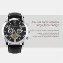 Multifunctional Men Watch Automatic Stainless Steel Case Clock