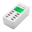 8 USB Ports Desktop Fast Charger Station with LCD Screen Display Smart Charger