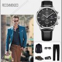 Luxury High Class Business Men Quartz Watch Round Dial Leather Strap Watch