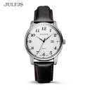 JULIUS JA-508 Fashion Quartz Watch Leather Strap Waterproof Calendar Watch
