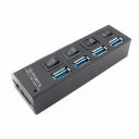 Portable USB 3.0 High Speed Hub with Four Separate Ports with Power Supply