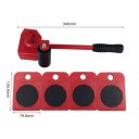 5pcs Furniture Transport Hand Tool Set Furniture Lifter Heavy Mover Rollers