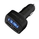 4 In 1 Dual USB Car Charger Adapter With Voltage Current Temperature Tester