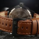 Cool Round Dial Business Dress Men Watch Soft Leather Band Quartz Watches