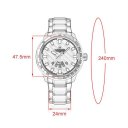 Round Dial Men Casual Sport Full Stainless Steel Strap Date Wristwatch
