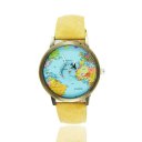 World Maps Airplane Pattern Canvas Straps Quartz Movement Unisex Wrist Watches