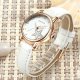Water Resistant Rhinestone Quartz Watch with Leather Band&Star Decor for Women