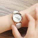 Water Resistant Rhinestone Quartz Watch with Leather Band&Star Decor for Women