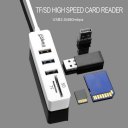 USB Hub Combo 3 Ports High Speed USB 2.0 Hub Splitter 2 In 1 SD/TF Card Reader