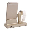 2-in-1 Charging Dock Stand Charger ABS Holder For Apple Watch For iPhone