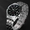 Single Calendar Wrist Watch Men's Quartz Business Steel Strip Wristwatch