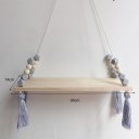 Bedroom Wall Shelf Wood Beads Storage Shelf Hanging Swing Shelf Home Decor