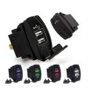 Waterproof LED 3.1A Motorcycle Car Dual USB Power Charger Port Socket