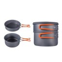 8PCS Outdoor Camping Hiking Cookware Backpacking Picnic Bowl Pot Pan Set