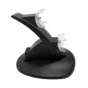 Black LED Light Quick Dual USB Charging Dock Stand Charger For PlayStation 3