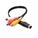 Professional 4 Pin S-Video to 3 RCA Female TV Adapter Cable for Laptop