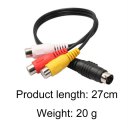 Professional 4 Pin S-Video to 3 RCA Female TV Adapter Cable for Laptop