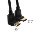 High Speed HDMI Right Angle 90 Degree/270 Degree Flat Cable 1.4V 0.3m