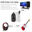 Guitar to USB Interface Link Cable Audio Recorder for PC/for MAC Recording