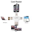 4-in-1 Type-c OTG Card Reader Multiuse Mobile Flash Driver for iOS for Android