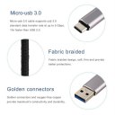 USB3.1 Type-C to USB3.0 Male to Male Braided Cable Data Sync Charging Cable