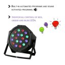 18W 18LED RGB Mixing Colors Stage Light 6 Channel Wedding Party DJ Club Light