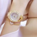 A02010 Luxury Women Watch Rhinestone Dial Steel Watchband Quartz Wristwatch