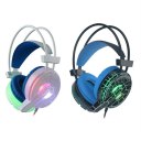 H6 Cracked Pattern Video Game Headset Super Bass with Mic LED Light for PC for Phone