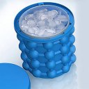 Ice Cubes Maker Genie Space Saving Dual Chambers Silicone Ice Cubes Maker Mold