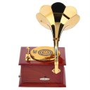 Gramophone Shaped Music Box Vintage Romantic Hand Crank Type Gift Present