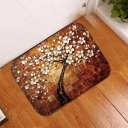 Soft Coral Fleece Tree Anti Slip Bedroom Bathroom Floor Door Carpet Mat Pad