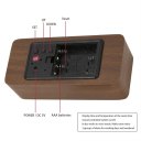 Home Wooden Clock Digital LED Alarm Calendar Thermometer Sound Control Date