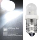 E10 LED Screw Base Indicator Bulb Cold White 6V DC Illumination Lamp Light
