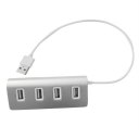 Aluminum Alloy Super High Speed 4 Ports USB Hub USB Splitter Adapter For PC