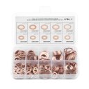 200Pcs Solid Copper Washer Flat Ring Sump Plug Oil Seal Assorted Set Box