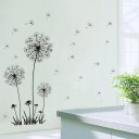 Black Dandelion Wall Stickers Living Room Bedroom Dream Flying Home Decor