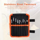 9Pcs ESD Stainless Steel Tweezers Kit Precision Anti-static Repairing Tools