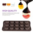 15 Slots Heart Shape DIY Silicone Chocolate Candy Cake Mold for Homemade Bake