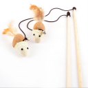 Funny Kitten Play Interaction Toy Cat Teaser Wand Assorted Linen Mouse Toy