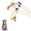 Funny Kitten Play Interaction Toy Cat Teaser Wand Assorted Linen Mouse Toy