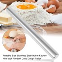 Portable Size Stainless Steel Home Kitchen Non-stick Fondant Cake Dough Roller