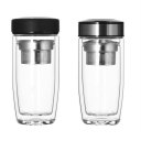 Double Layer Glass Coffee Water Bottle Cup Heat Resistant Insulated Tea Filter