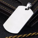 Military Men's Stainless Steel Silver Plain Dog Tag Pendant No Chain