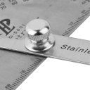 Stainless Steel Protractor 180 Degree Rotation Angle Ruler Measure 100mm Tool